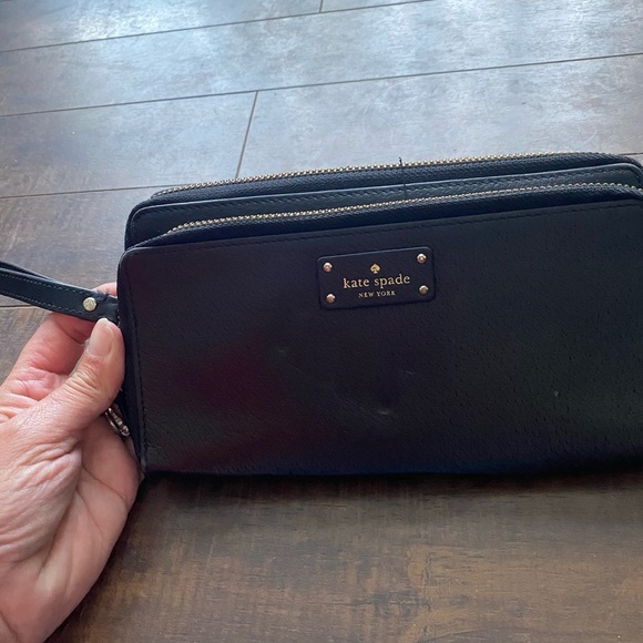 Kate Spade Staci Large black leather wristlet - Picture 4 of 12